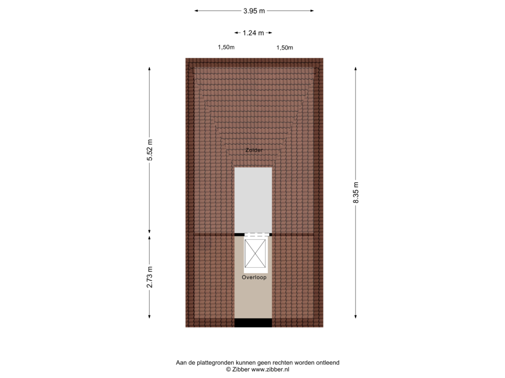 View floorplan of Zolder of Klappermanstraat 21