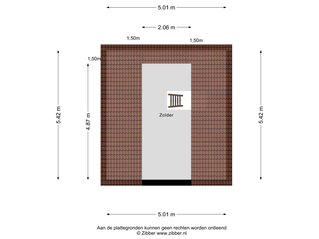 View floorplan of Zolder of Klappermanstraat 21