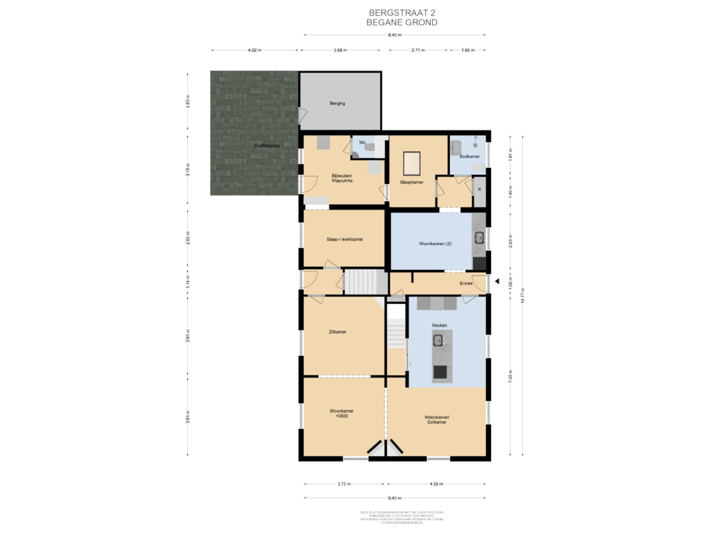 Bekijk plattegrond van Begane grond van Bergstraat 2