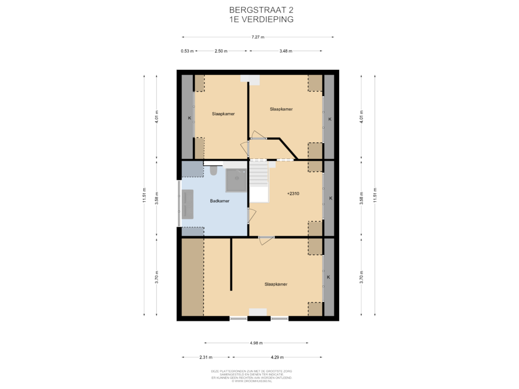 Bekijk plattegrond van 1E Verdieping van Bergstraat 2