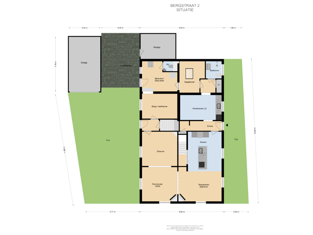 Bekijk plattegrond van Situatie van Bergstraat 2