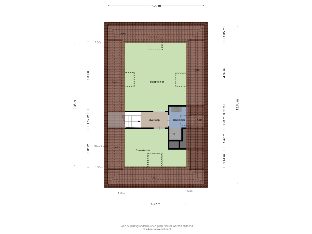 View floorplan of Tweede Verdieping of Griftdijk 45