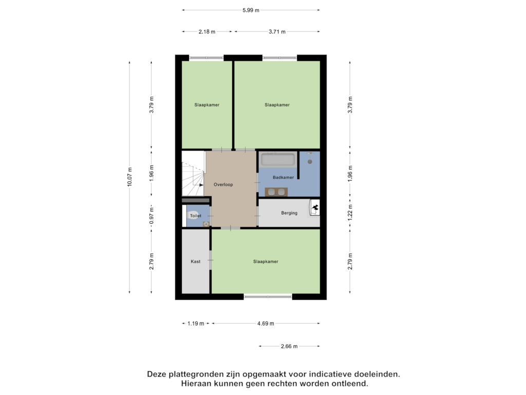 Bekijk plattegrond van Tweede Verdieping van Peursumstraat 71