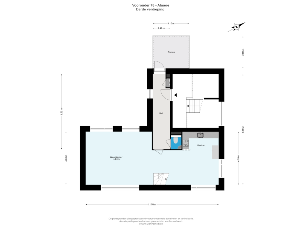 View floorplan of 3e_verd of Vooronder 78