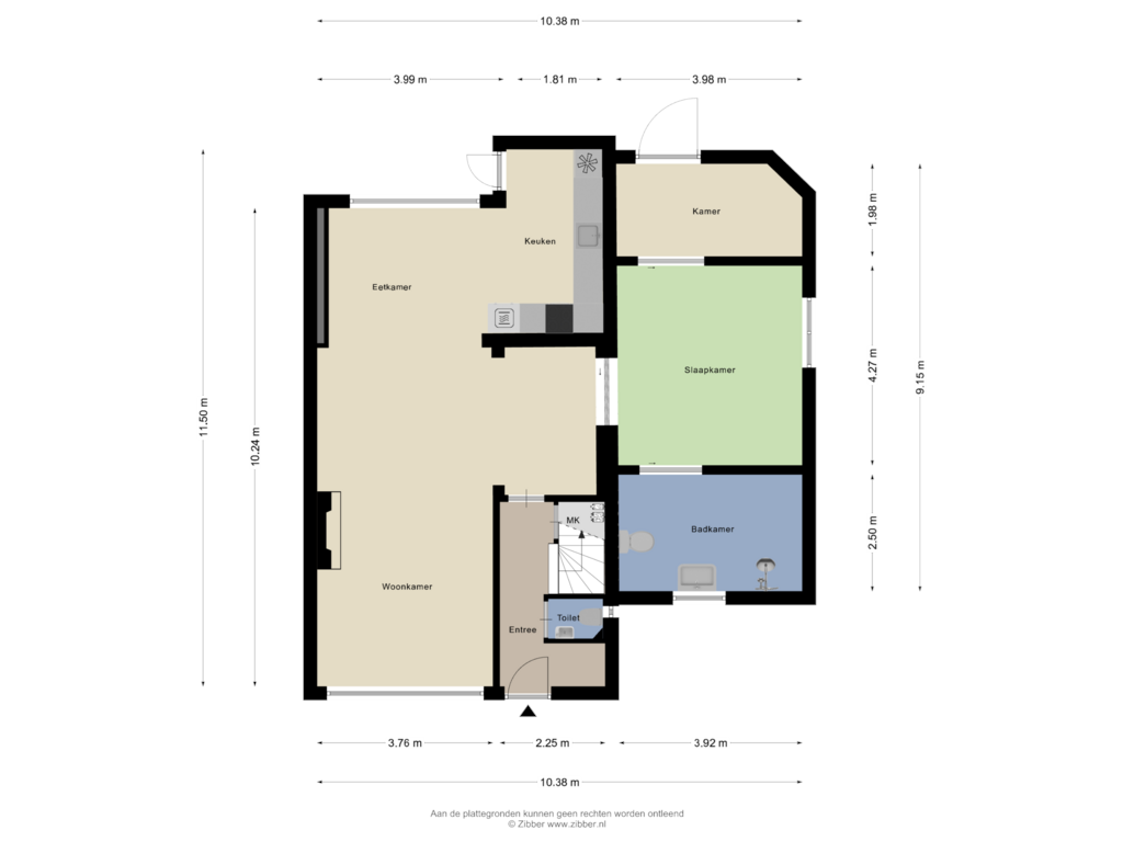 Bekijk plattegrond van Begane grond van Djept-Zuid 15