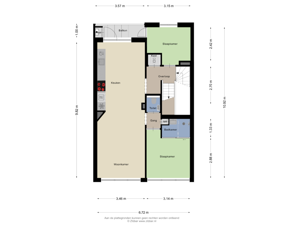 Bekijk plattegrond van Eerste verdieping van Paramaribostraat 100-2