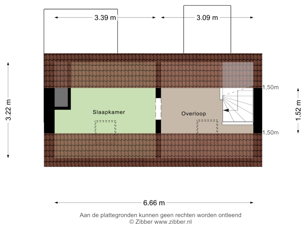 Bekijk plattegrond van Zolder van Paramaribostraat 100-2