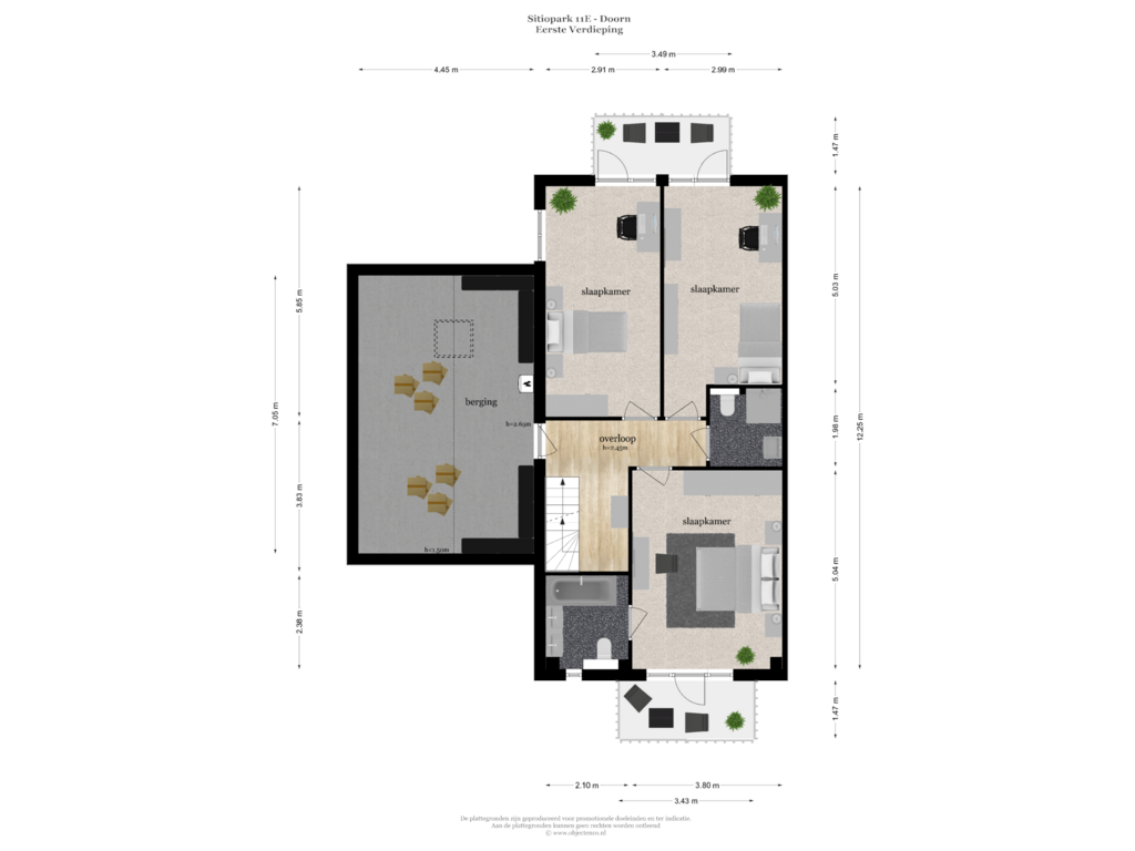 View floorplan of Eerste Verdieping of Sitiopark 11-E