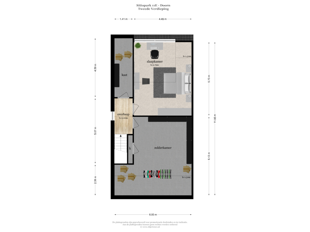 View floorplan of Tweede Verdieping of Sitiopark 11-E