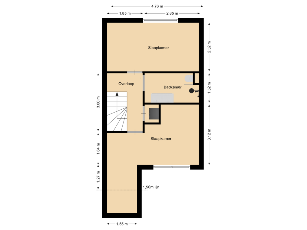 Bekijk plattegrond van Eerste etage van Zeesterpad 8