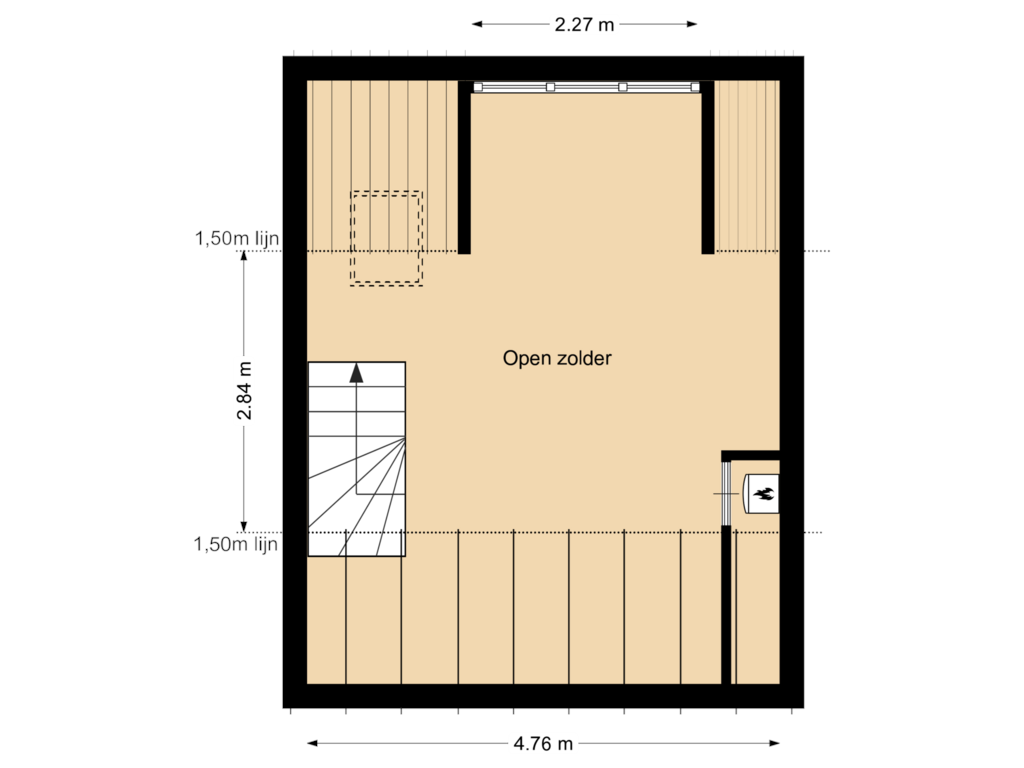 Bekijk plattegrond van Tweede etage van Zeesterpad 8