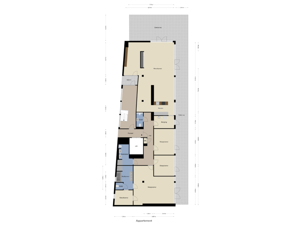 Bekijk plattegrond van Appartement van Van Berlostraat 24