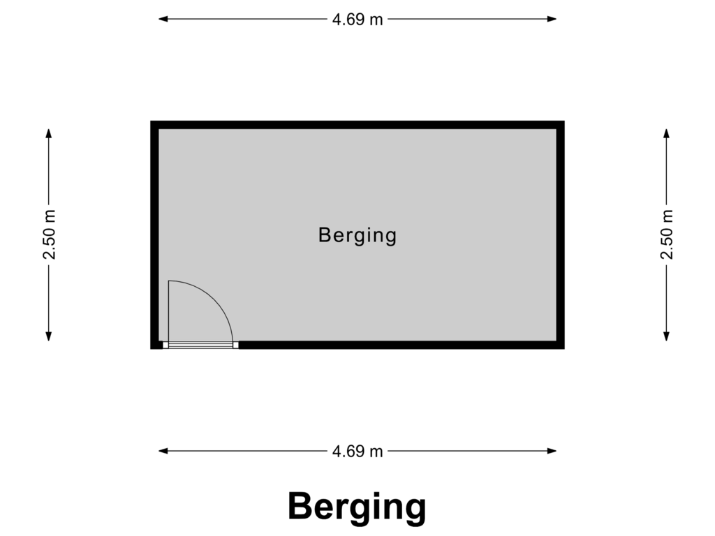 Bekijk plattegrond van Berging van Van Berlostraat 24