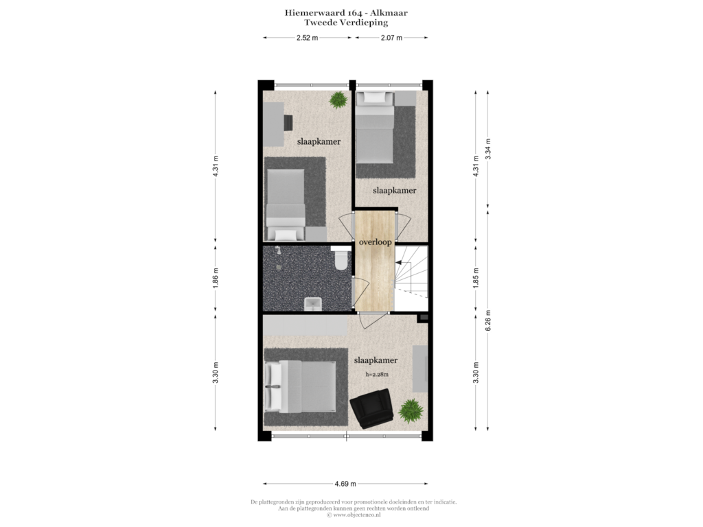 View floorplan of TWEEDE VERDIEPING of Hiemerwaard 164