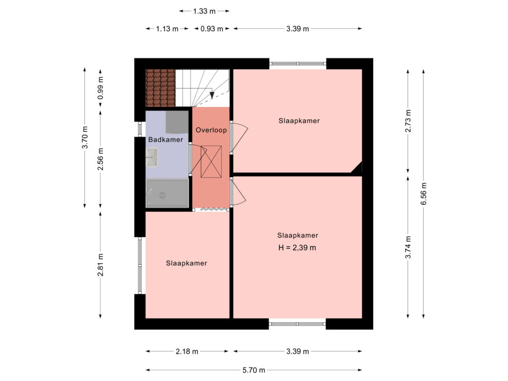 Bekijk plattegrond van 1e verdieping van Kennedylaan 24