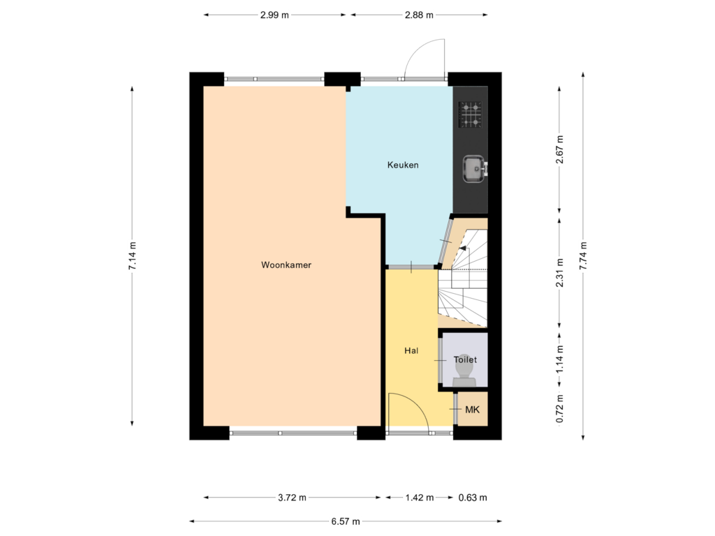 Bekijk plattegrond van First floor van Rembrandtstraat 4