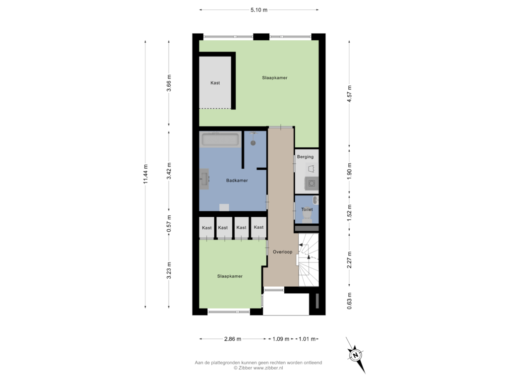 Bekijk plattegrond van Eerste Verdieping van Prins Hendrikstraat 25-A