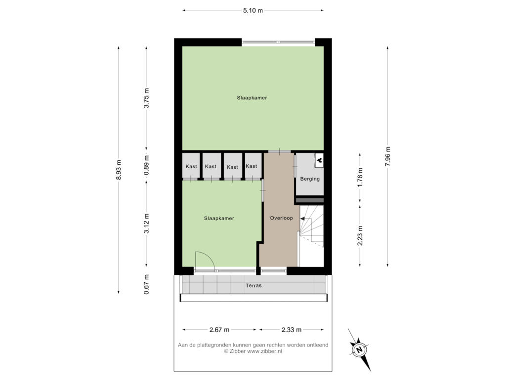 Bekijk plattegrond van Tweede Verdieping van Prins Hendrikstraat 25-A