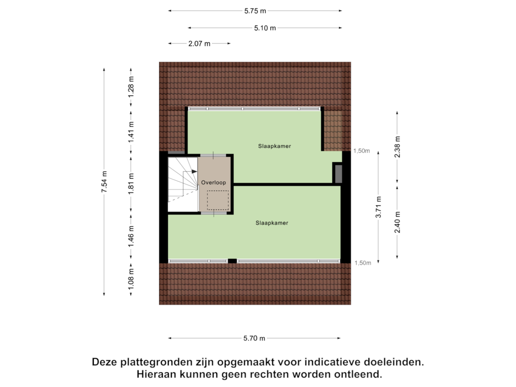 Bekijk plattegrond van Tweede Verdieping van Van Eedenstraat 27