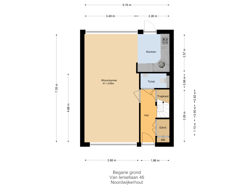 Bekijk plattegrond van Begane grond van van Iersellaan 46