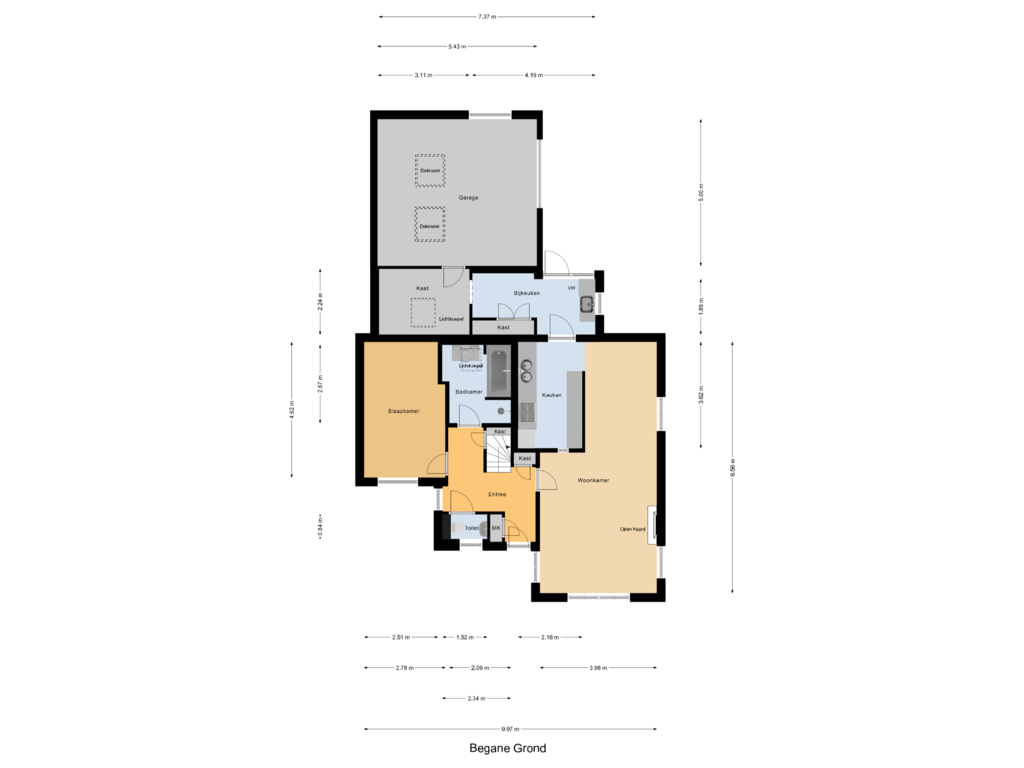 View floorplan of Begane Grond of Lindenlaan 1-A