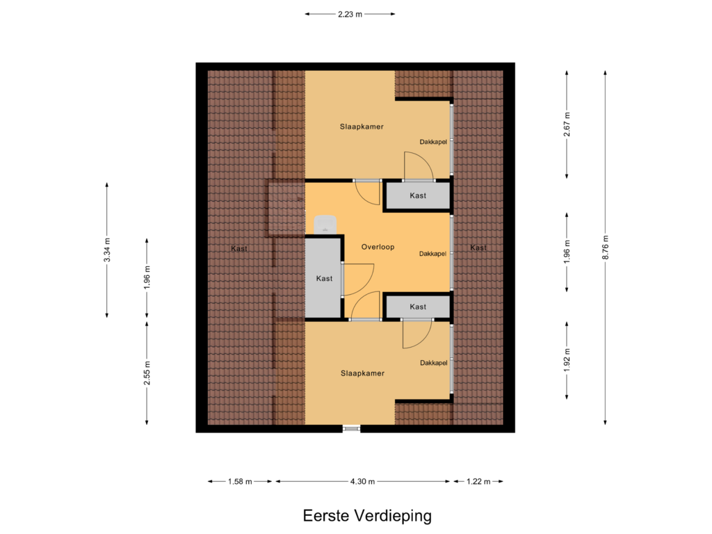 View floorplan of Eerste Verdieping of Lindenlaan 1-A