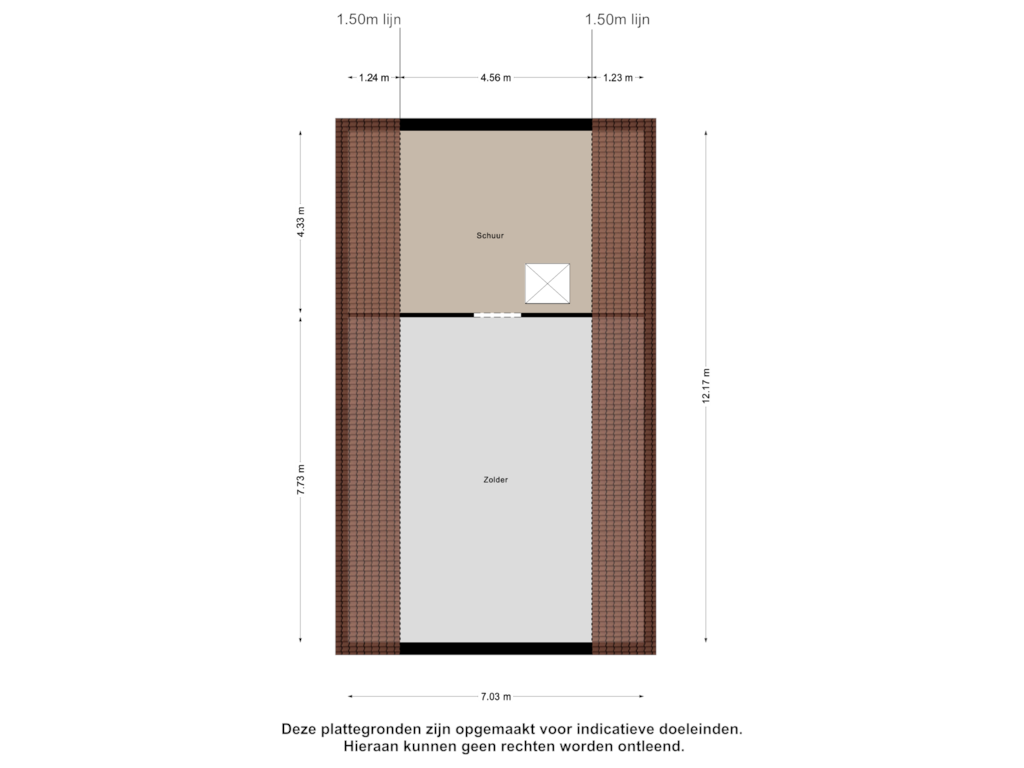 View floorplan of Schuurzolder of Valkseweg 33