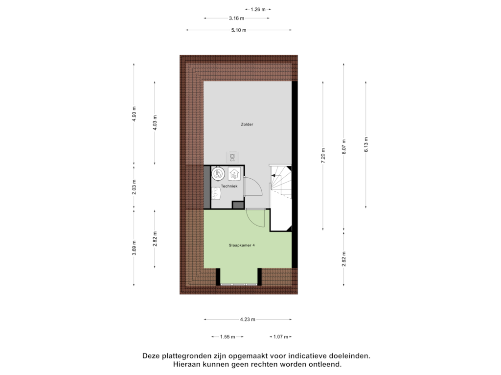 View floorplan of Tweede Verdieping of Delftsewallen 21