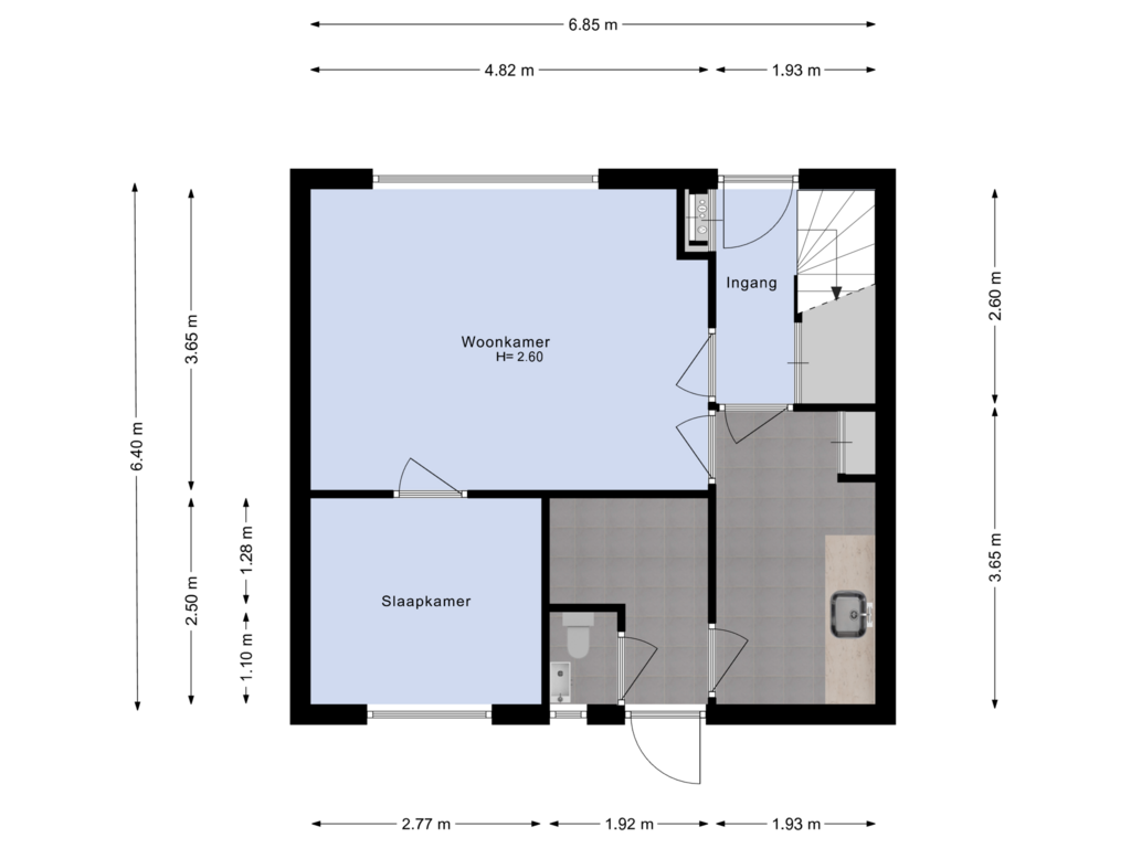 View floorplan of Begane grond of Koninginneweg 20