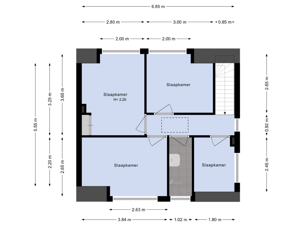 View floorplan of Eerste etage of Koninginneweg 20