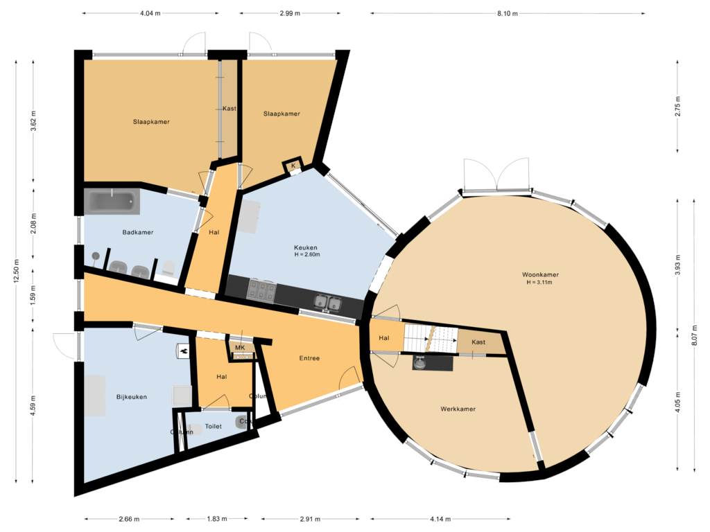 Bekijk plattegrond van Begane grond van Benjamin Steegengastrjitte 10