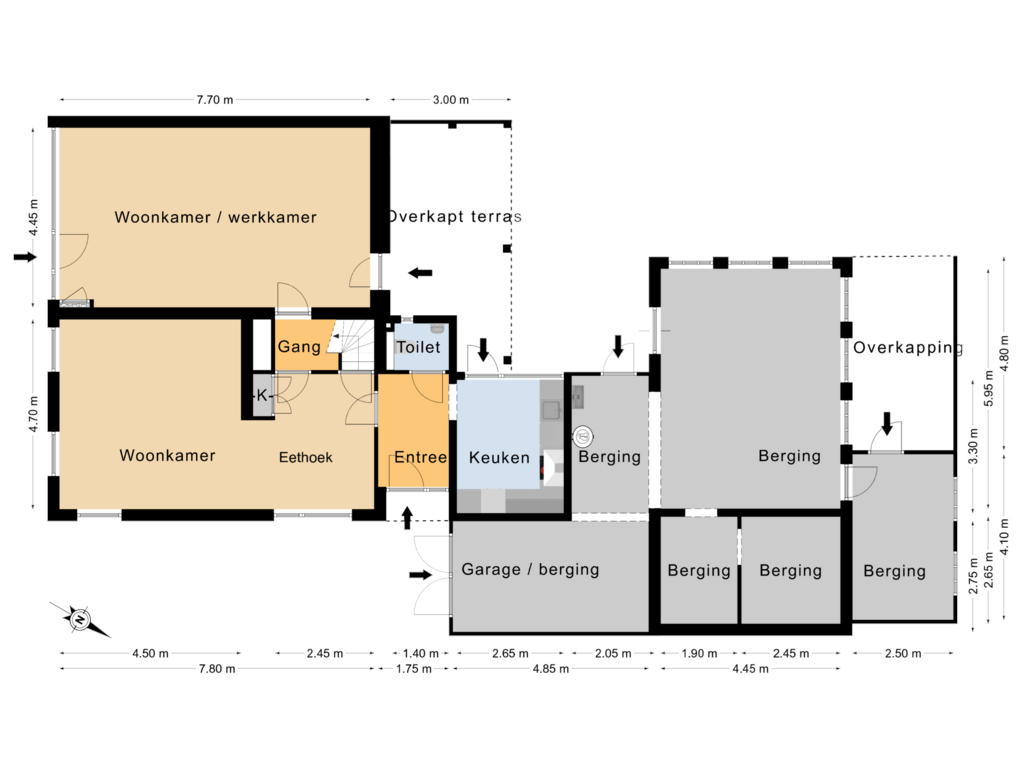 Bekijk plattegrond van Begane grond van Haadstrjitte 7