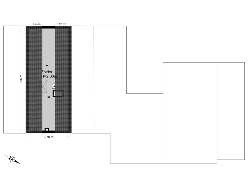 Bekijk plattegrond van 2e Verdieping van Haadstrjitte 7