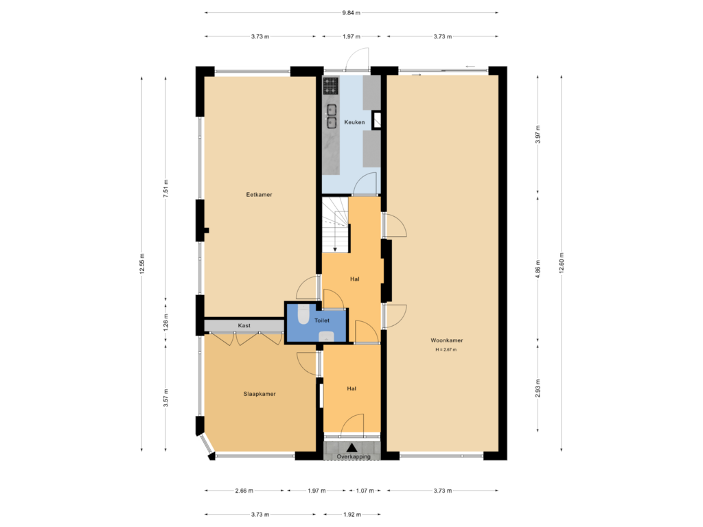 View floorplan of Begane grond of Plaswijcklaan 43