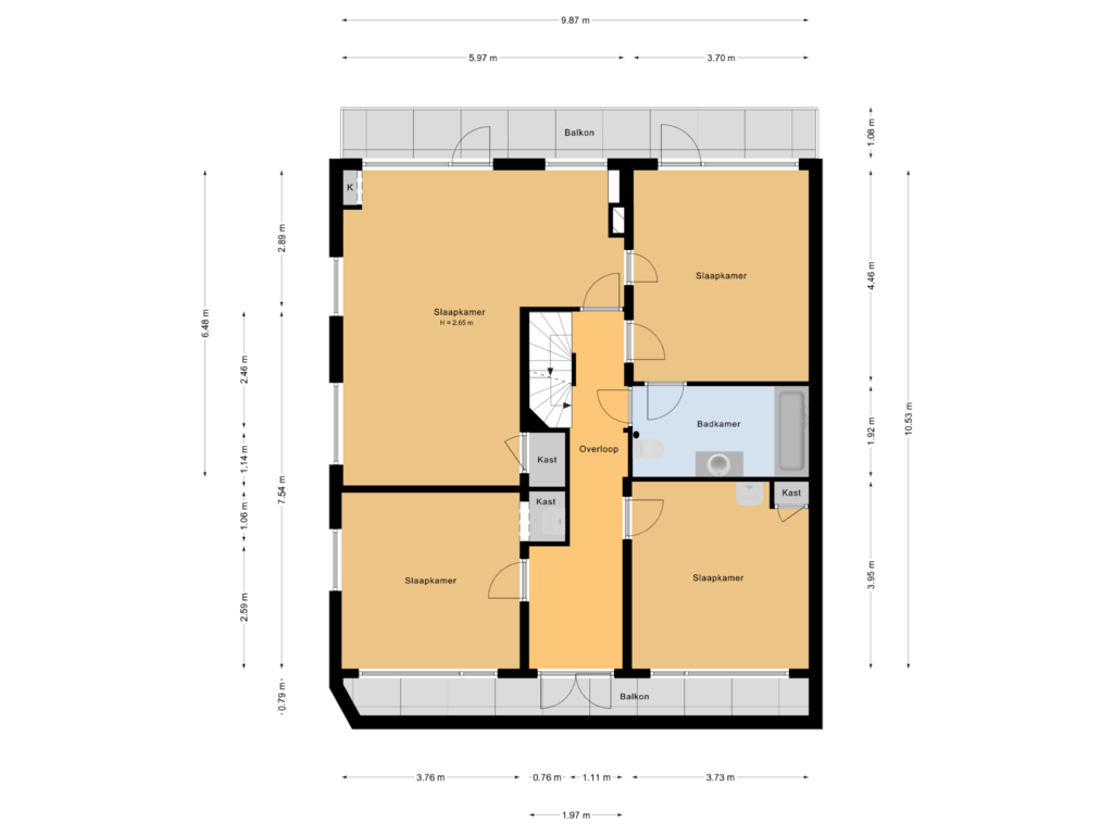 View floorplan of 1e verdieping of Plaswijcklaan 43