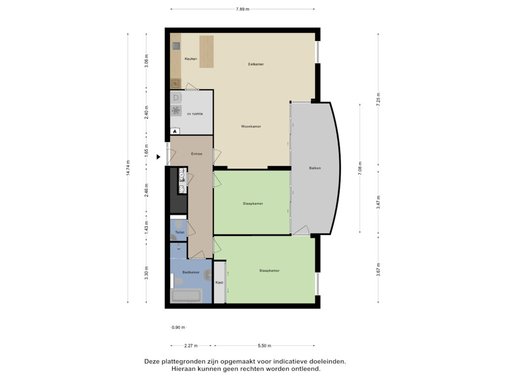 View floorplan of Appartement of Rijngraafstraat 6