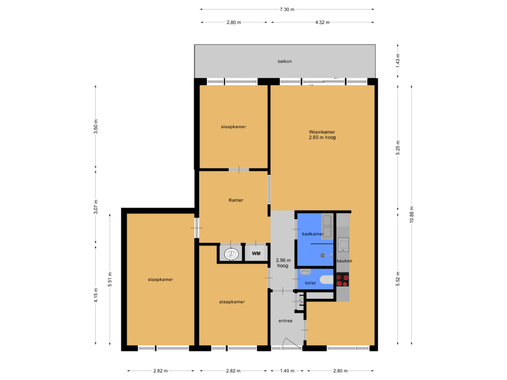 View floorplan of 5e verdieping of Heemraadweg 538