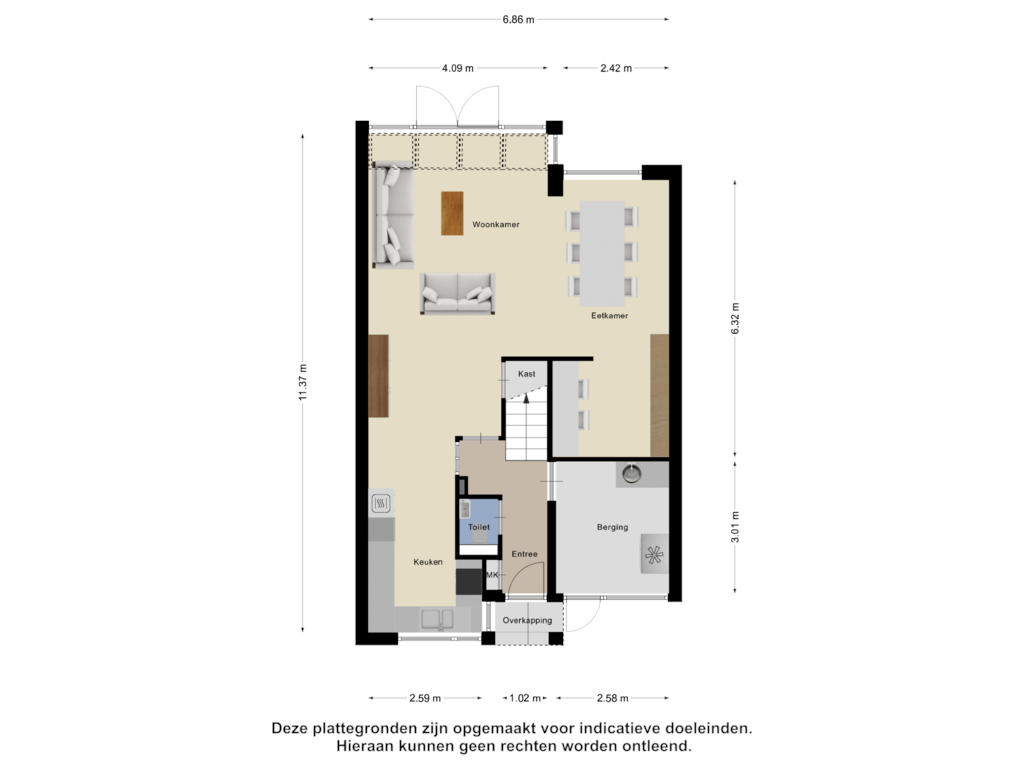 Bekijk plattegrond van Begane Grond van Buitenweg 309