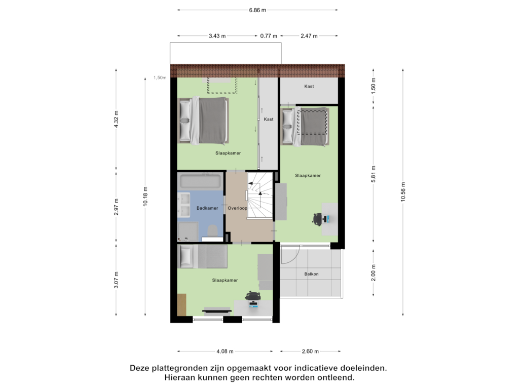 Bekijk plattegrond van Eerste Verdieping van Buitenweg 309