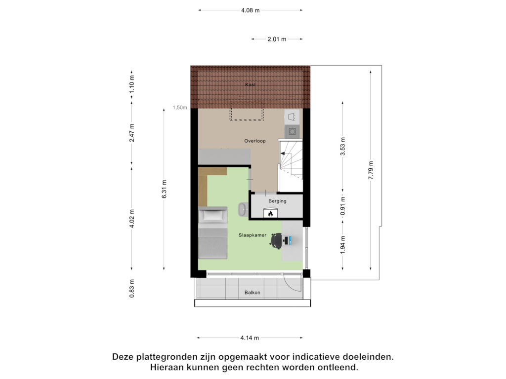 Bekijk plattegrond van Tweede Verdieping van Buitenweg 309