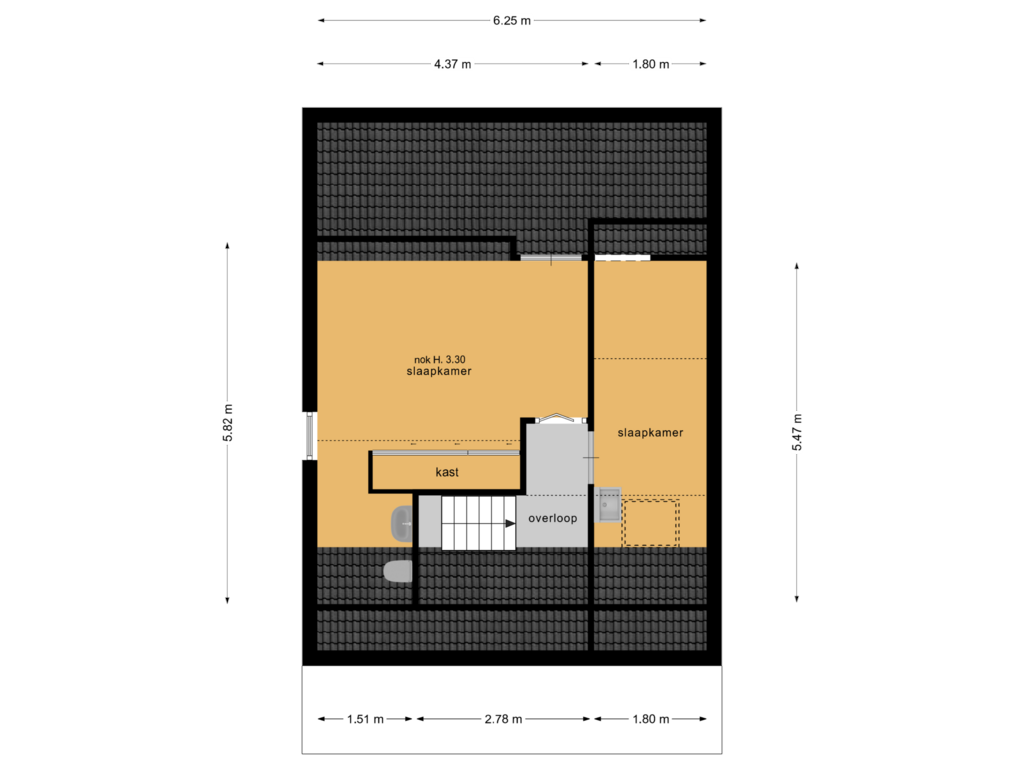 Bekijk plattegrond van 1ste verdieping van Valkenaarstraat 46