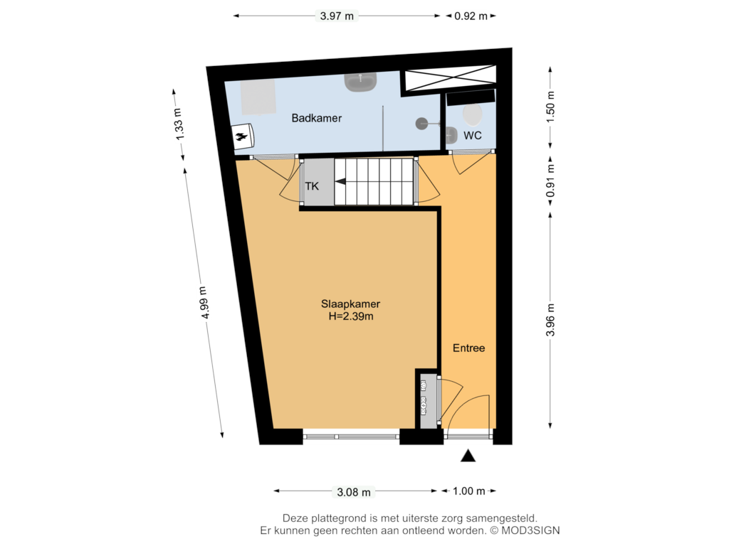 Bekijk plattegrond van Begane Grond van Vogelkoopsteeg 12