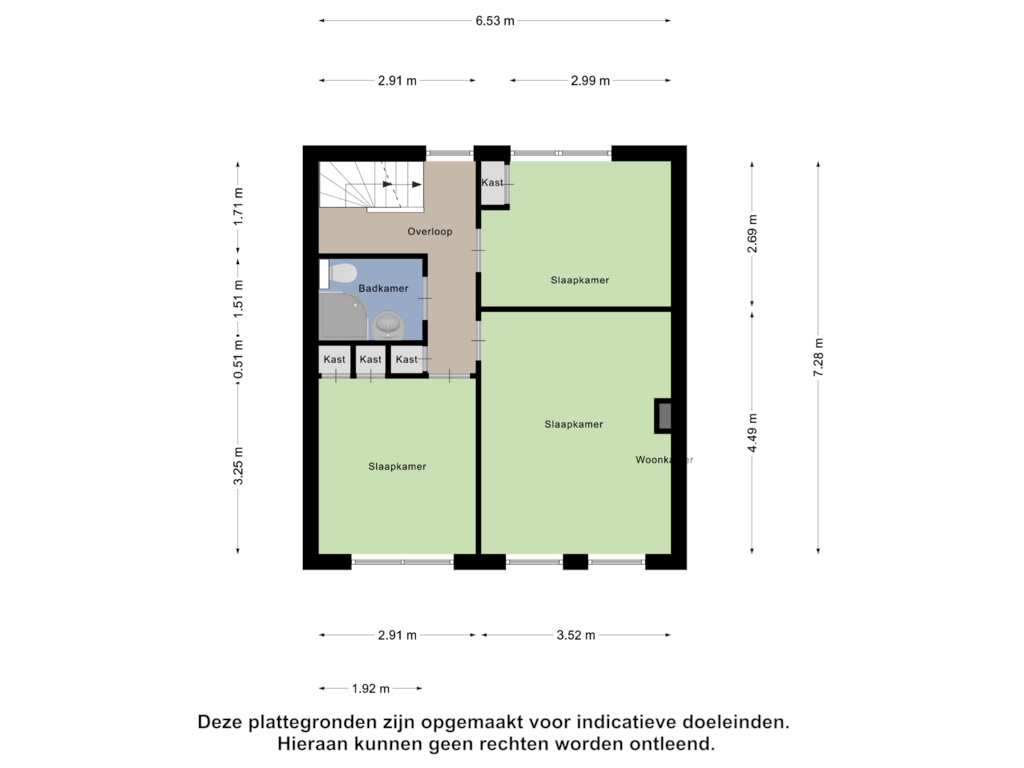 Bekijk plattegrond van Eerste Verdieping van Tivoliweg 86