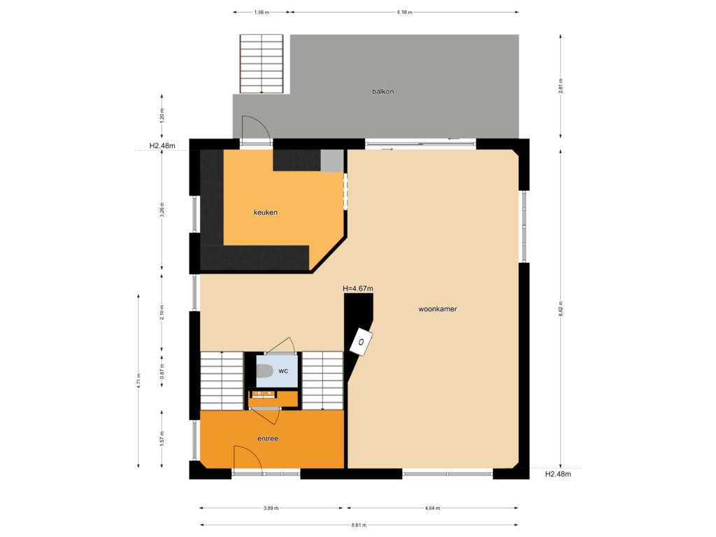 Bekijk plattegrond van begane grond van De Huisakker 38