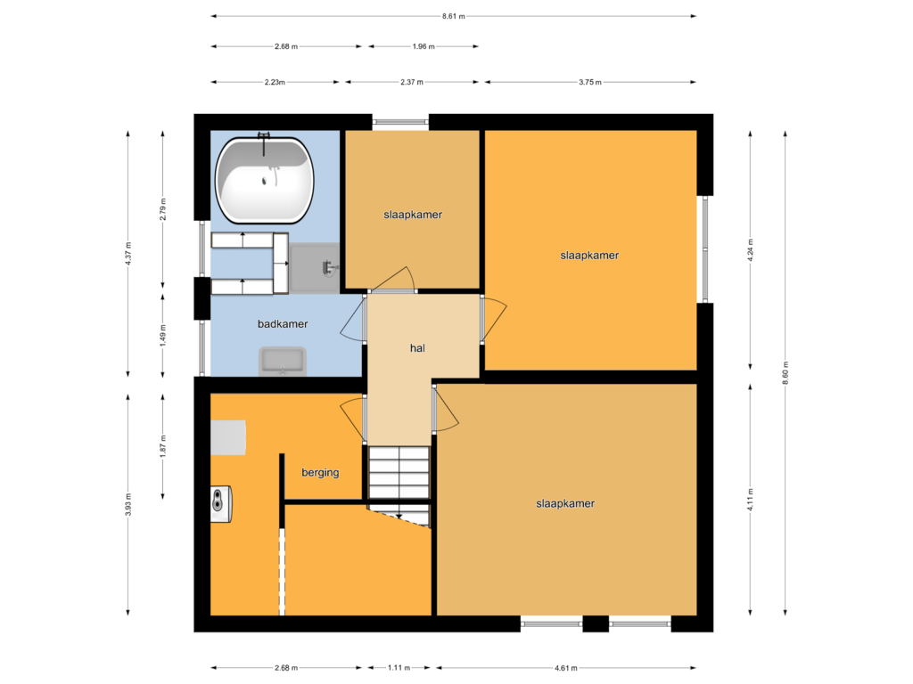 Bekijk plattegrond van souterrain van De Huisakker 38