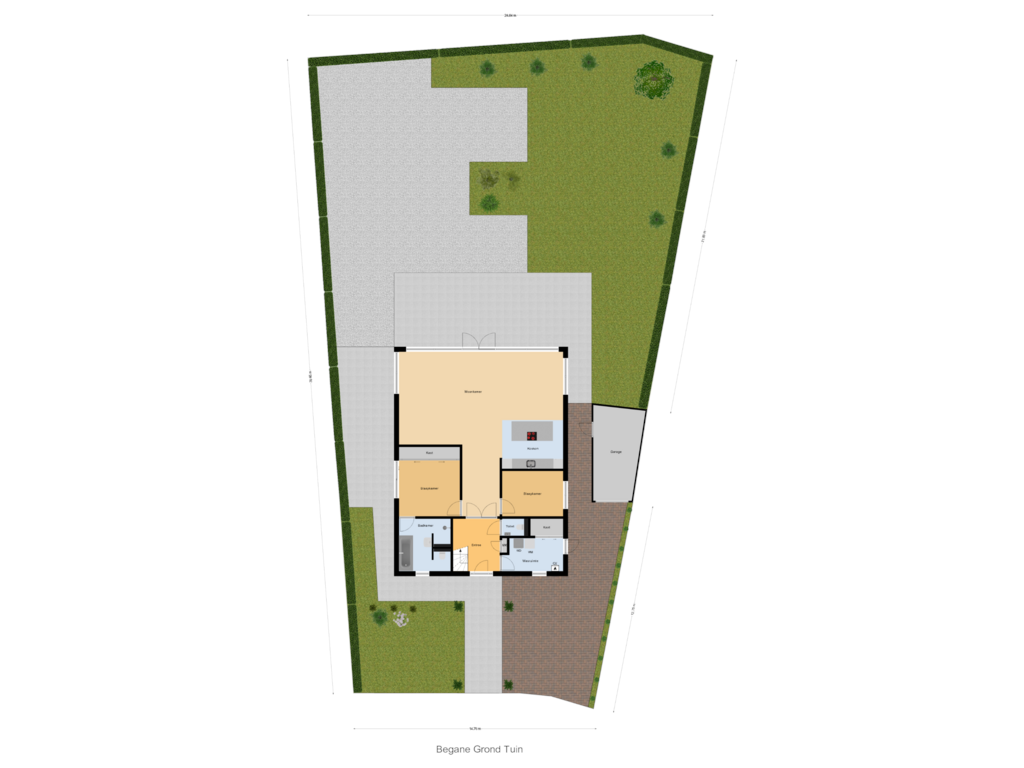 View floorplan of Begane Grond Tuin of Wijnkopersgilde 14