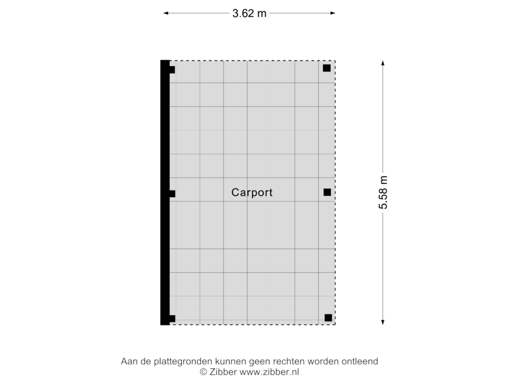 Bekijk plattegrond van Carport van Ter Wadding 52