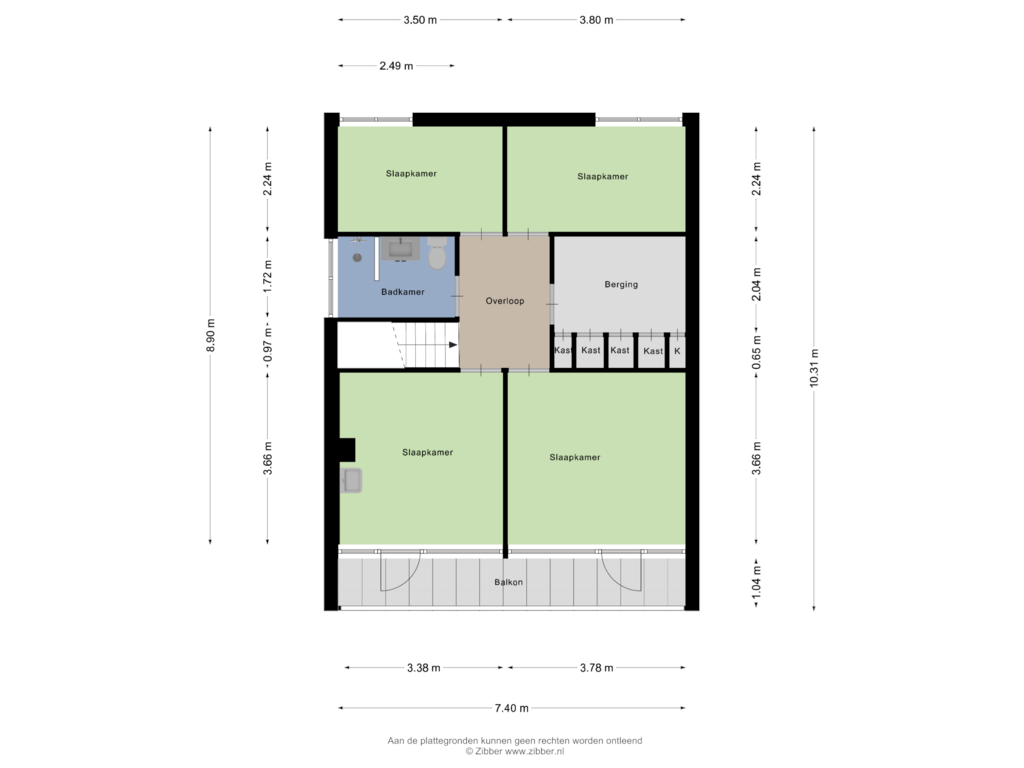 View floorplan of Eerste Verdieping of Buiten Sociëteitstraat 6