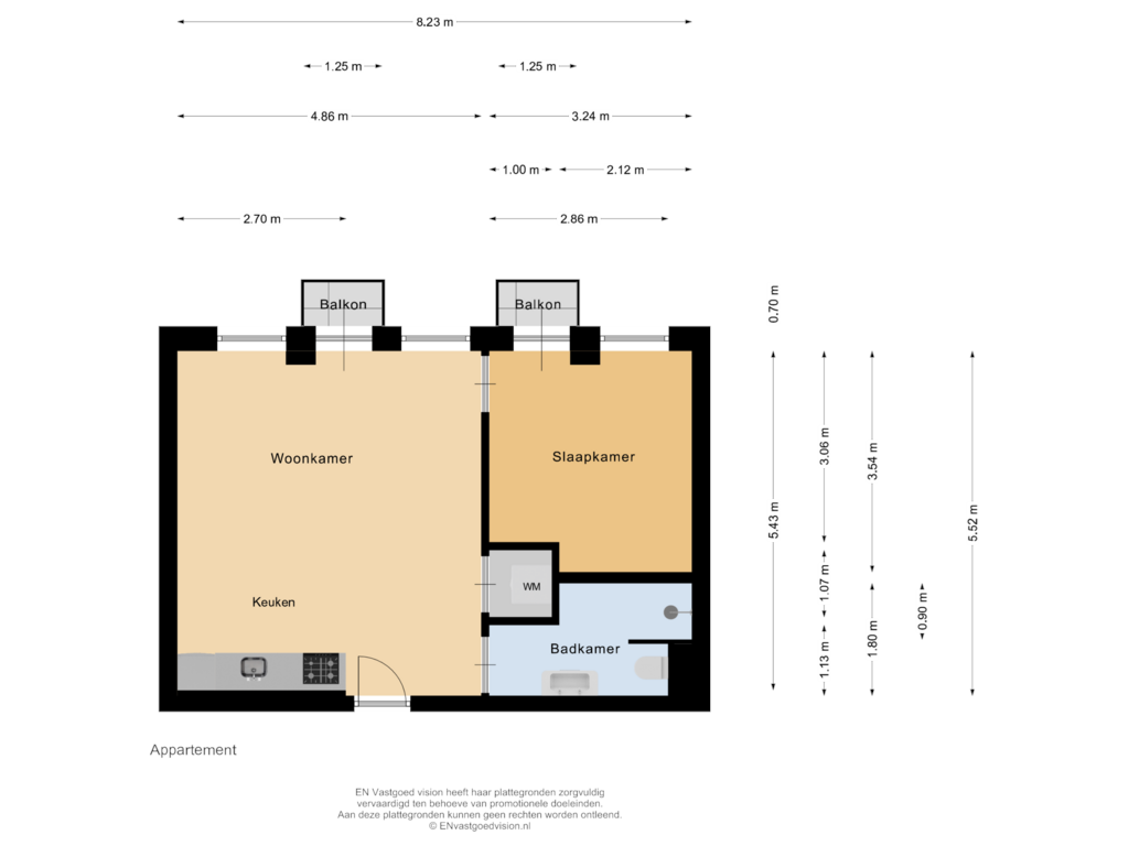 Bekijk plattegrond van Appartement van Francisco Goyastraat 5-M