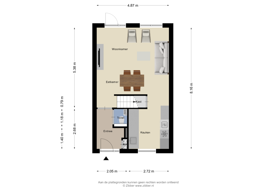 Bekijk plattegrond van Begane grond van Perikplein 77